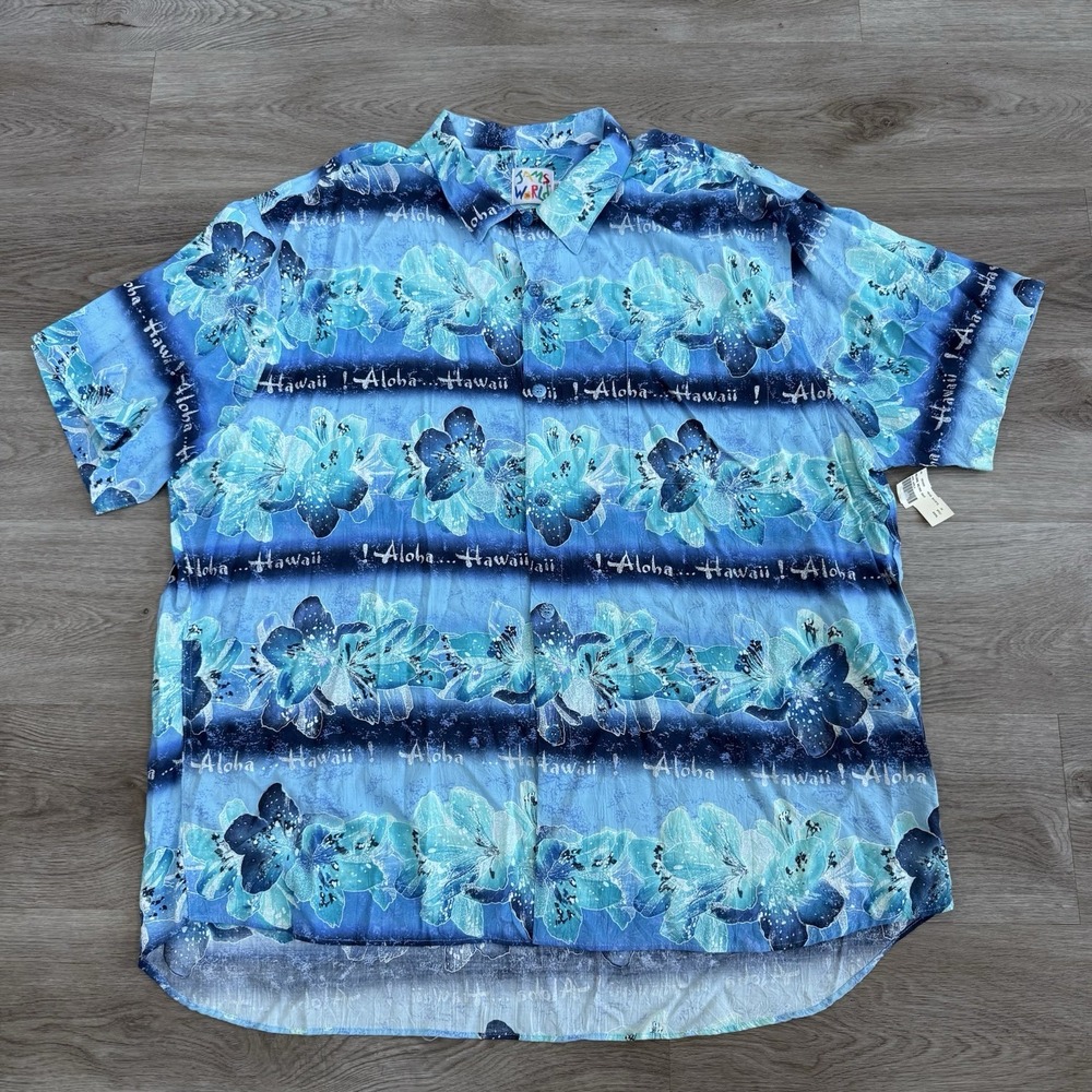 NWT Vintage 90s Jams World 100% Rayon Aloha Hawaii Beach Bold Print Shirt 3XL